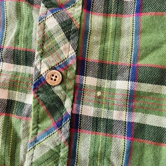 Mens Akoo Green Plaid Button Up with Patches - XL - Picture 5 of 10